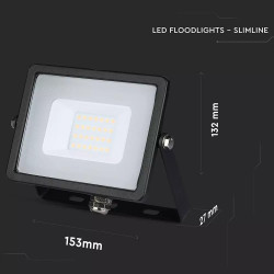 20W LED Прожектор SAMSUNG ЧИП SMD Черно Тяло 6400К - 441