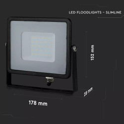 30W SMD ПРОЖЕКТОР  SAMSUNG ЧИП 6400K ЧЕРНО ТЯЛО 5 ГОДИНИ ГАРАНЦИЯ - 402