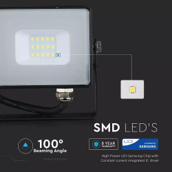 10W LED Прожектор SAMSUNG ЧИП SMD Черно Тяло 6400К - 426