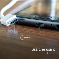 КАБЕЛ 1M-TYPE-C USB БЯЛ