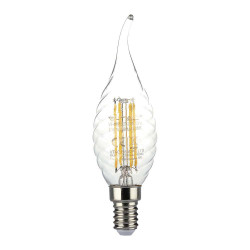 LED КЕНДЪЛ 4W E14 FILAMENT СПИР. ПЛАМ. 3000K-SKU:214308