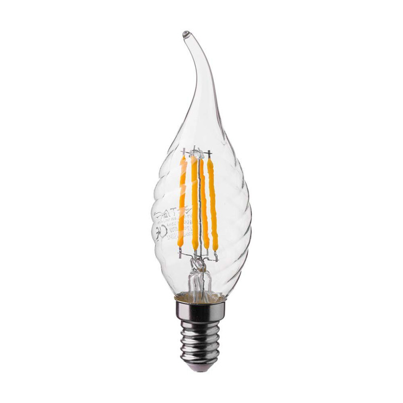 LED КЕНДЪЛ 4W E14 FILAMENT СПИРАЛА ПЛАМ. 4000К-SKU:214431