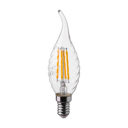 LED КЕНДЪЛ 4W E14 FILAMENT СПИРАЛА ПЛАМ. 6500К-SKU:214432