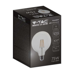 LED КРУШКА 10W E27 G125 FILAMENT 3000K-SKU:214422