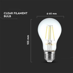 LED КРУШКА 6W E27 A60 FILAMENT 3000K-SKU:214272