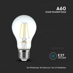 LED КРУШКА 6W E27 A60 FILAMENT 4000K-SKU:214303