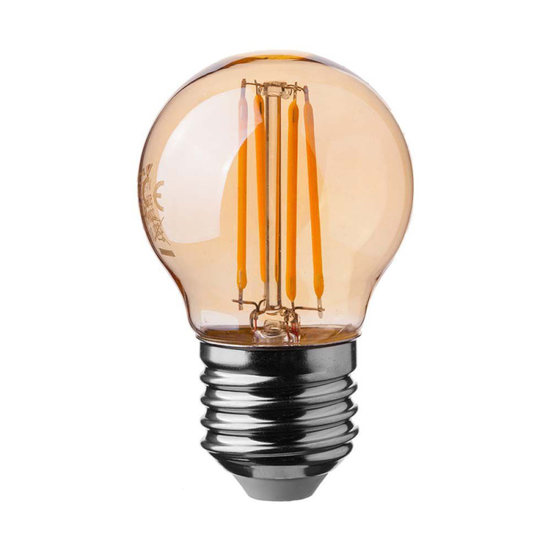 ЛЕД 4W G45 E27 FILAMENT AMBER  2200K-SKU:217100