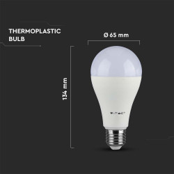 LED КРУШКА 15W A65 E27 ПЛАСТ. 4000K СЕТ 3БР-SKU:212820