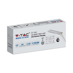 4W НАСТОЛНА ЛАМПА ЗАРЕЖДАНЕ 5W GSM CCT БЯЛ-SKU:218601