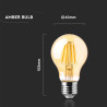 12W A60 LED КРУШКА FILAMENT AMBER 2200K E27-SKU:217457