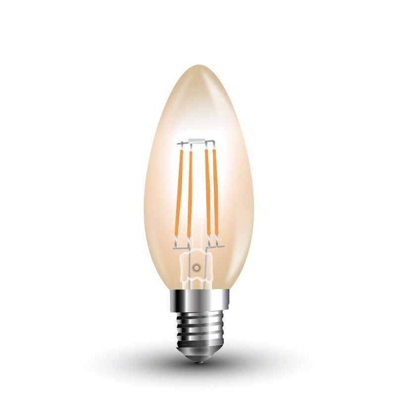 ЛЕД КРУШКА 4W E14 КЕНДЪЛ FILAMENT AMBER  2200K - 7113