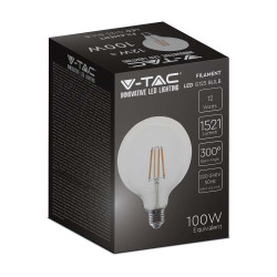 12W G125 LED КРУШКА FILAMENT 6500K E27-SKU:217455