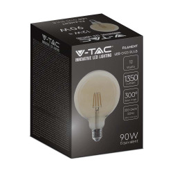 12W G125 LED КРУШКА FILAMENT AMBER 2200K E27-SKU:217456