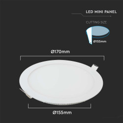 12W LED ПАНЕЛ КРЪГ 4000К-SKU:214858