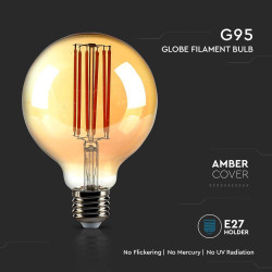 ЛЕД КРУШКА 7W G95 E27 VINTAGE FILAMENT 2200K-SKU:217147