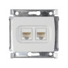 Розетка  RJ45 8/8 с 2 модула Cat6 UTP, бял