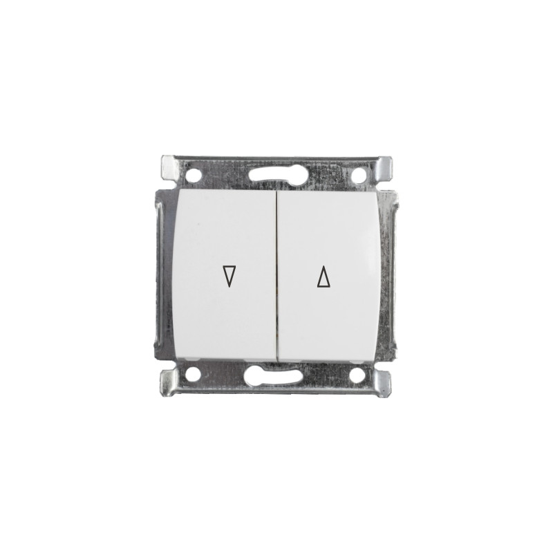 Ключ за щори 10A/250V  (с отв.) бял