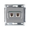 Розетка  RJ45 8/8 с 2 модула Cat6 UTP сребро