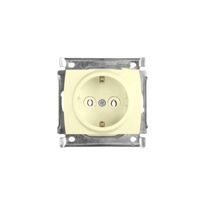 Контакт16A/250V (корпус от полик.) слонова кост